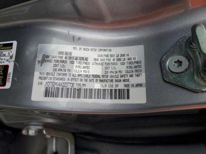 Aukcja sprzedaży 2010 Mazda Cx-9, vin: JM3TB2MV4A0237706, numer aukcji: 85985815