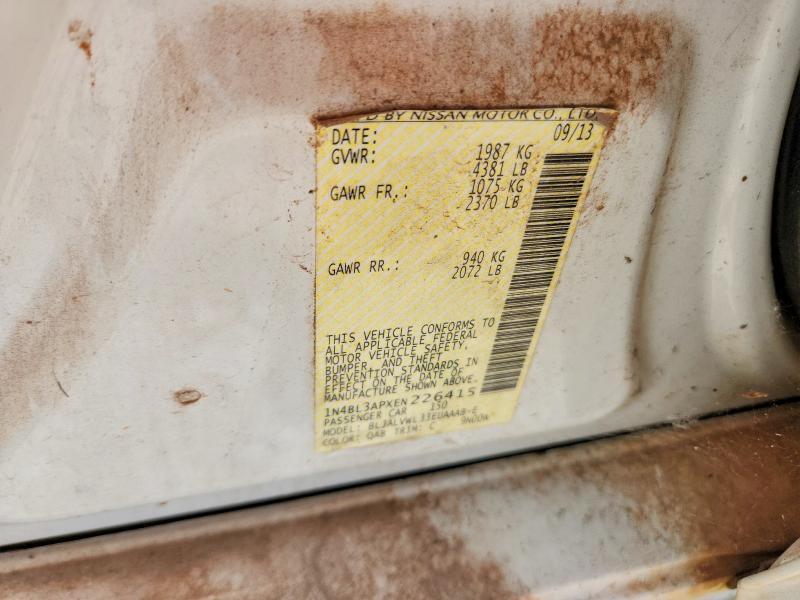 2014 Nissan Altima მანქანა იყიდება აუქციონზე, vin: 1N4BL3APXEN226415, აუქციონის ნომერი: 57424986