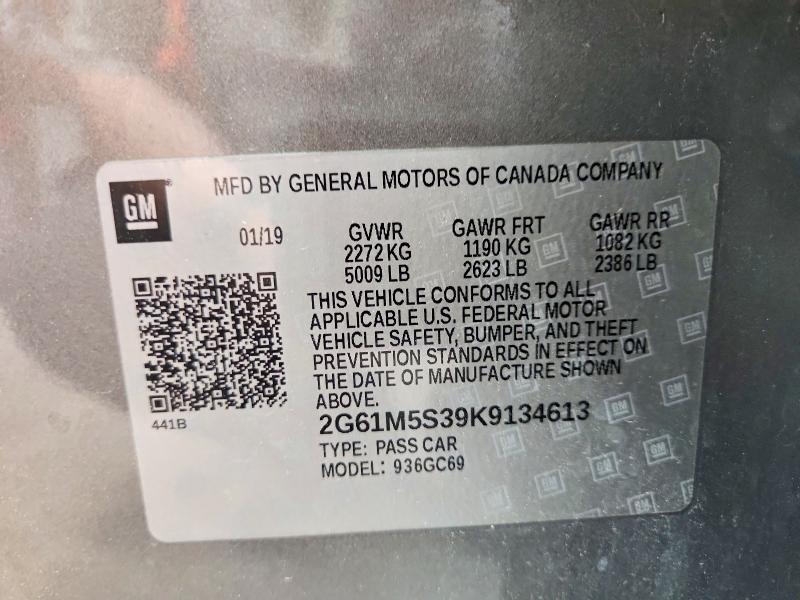 Продажа на аукционе авто 2019 Cadillac Xts, vin: 2G61M5S39K9134613, номер лота: 57729616