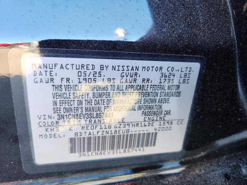 Продаж на аукціоні авто 2025 Nissan Versa, vin: 3N1CN8EV3SL857441, номер лоту: 57130856