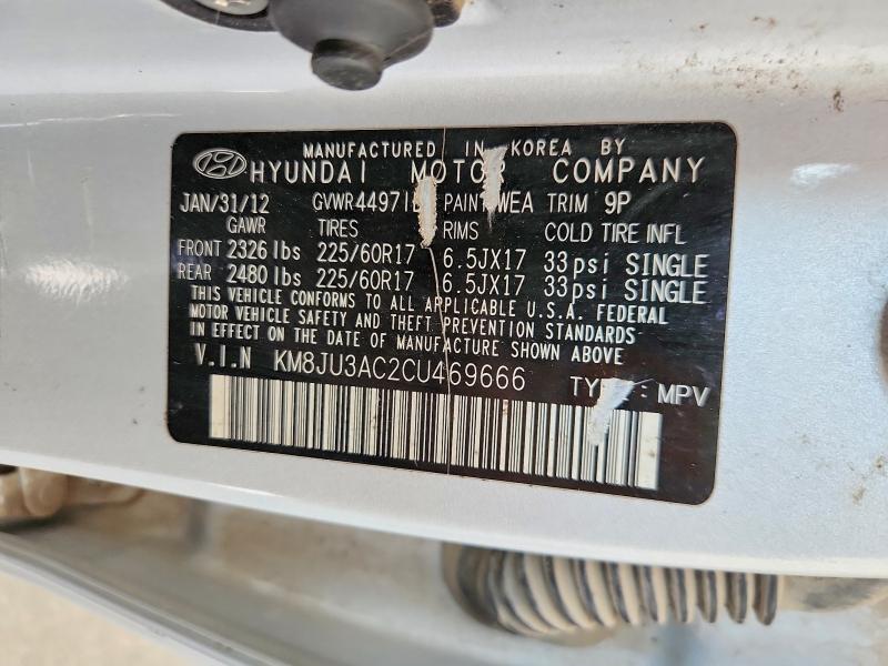Продажа на аукционе авто 2012 Hyundai Tucson, vin: KM8JU3AC2CU469666, номер лота: 59122496