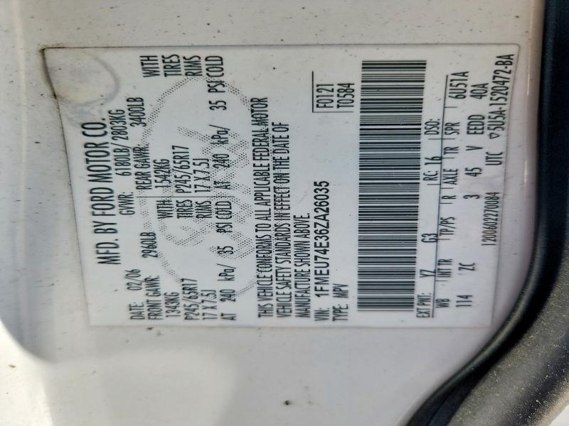 54729036 :رقم المزاد ، 1FMEU74E36ZA26035 vin ، 2006 Ford Explorer مزاد بيع