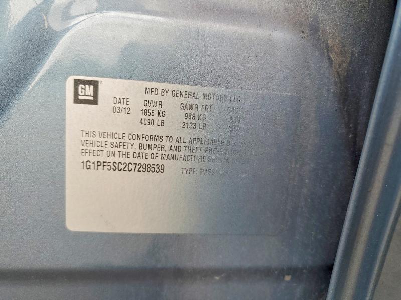 Продажа на аукционе авто 2012 Chevrolet Cruze, vin: 1G1PF5SC2C7298539, номер лота: 56313006