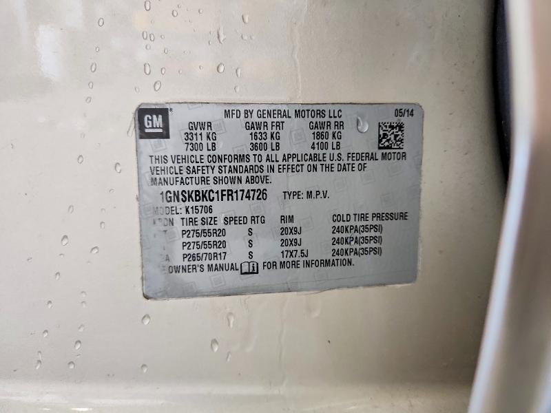Продажа на аукционе авто 2015 Chevrolet Tahoe, vin: 1GNSKBKC1FR174726, номер лота: 53024246