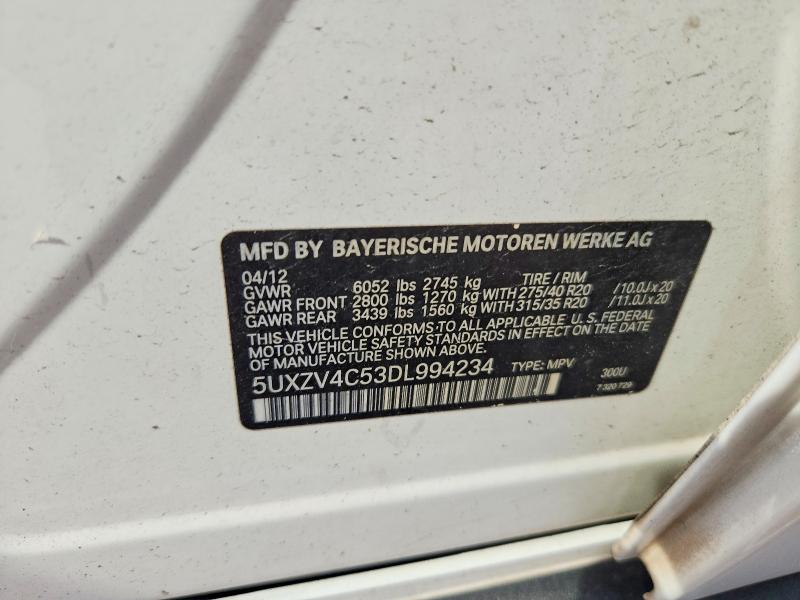 Продаж на аукціоні авто 2013 Bmw X5, vin: 5UXZV4C53DL994234, номер лоту: 56394946