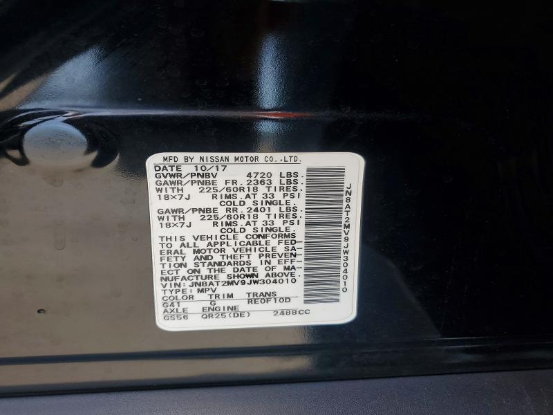 56080846 :رقم المزاد ، JN8AT2MV9JW304010 vin ، 2018 Nissan Rogue مزاد بيع