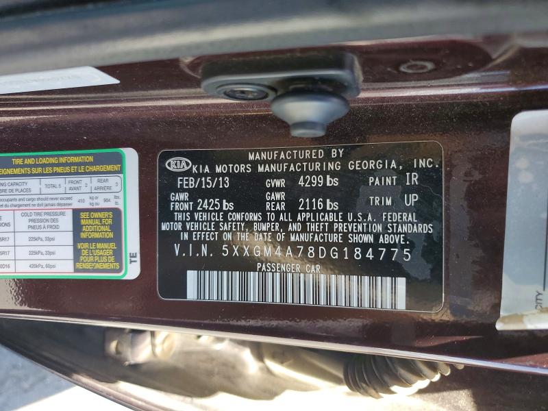 Aukcja sprzedaży 2013 Kia Optima, vin: 5XXGM4A78DG184775, numer aukcji: 55726816