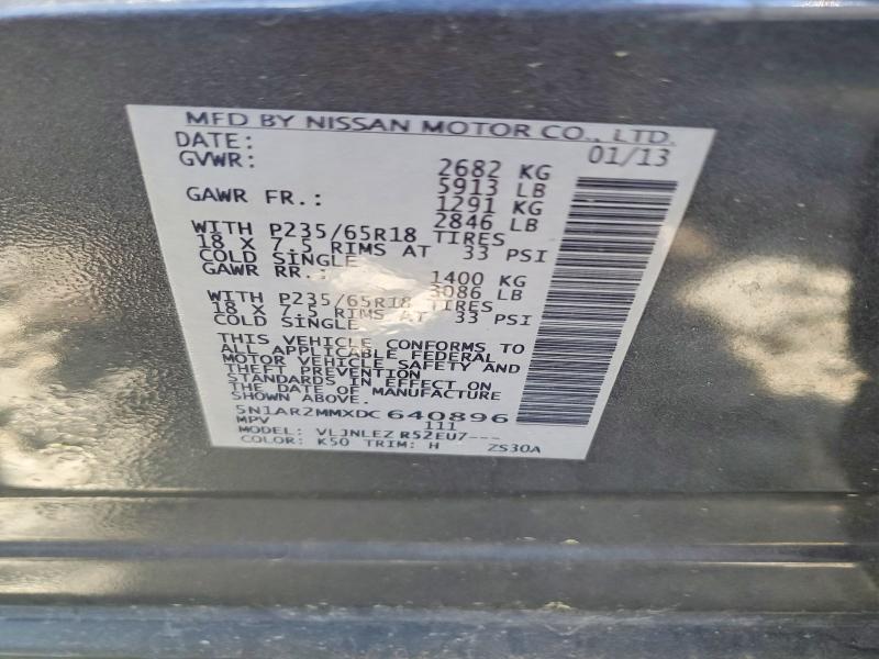 Aukcja sprzedaży 2013 Nissan Pathfinder, vin: 5N1AR2MMXDC640896, numer aukcji: 56115366