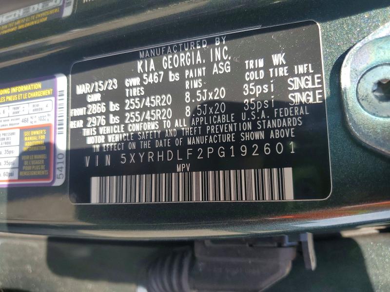 2023 Kia Sorento მანქანა იყიდება აუქციონზე, vin: 5XYRHDLF2PG192601, აუქციონის ნომერი: 57234996