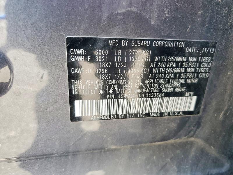 Продажа на аукционе авто 2020 Subaru Ascent, vin: 4S4WMAFD9L3433684, номер лота: 58363456