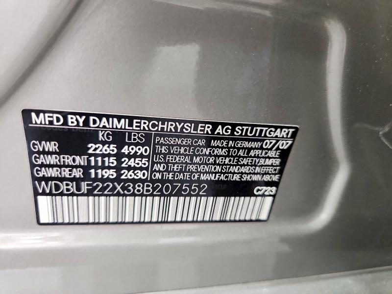 Продажа на аукционе авто 2008 Mercedes-benz E, vin: WDBUF22X38B207552, номер лота: 58979206