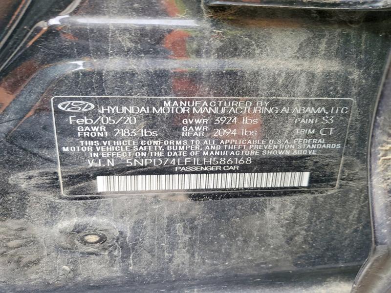 Aukcja sprzedaży 2020 Hyundai Elantra, vin: 5NPD74LF1LH586168, numer aukcji: 58320546