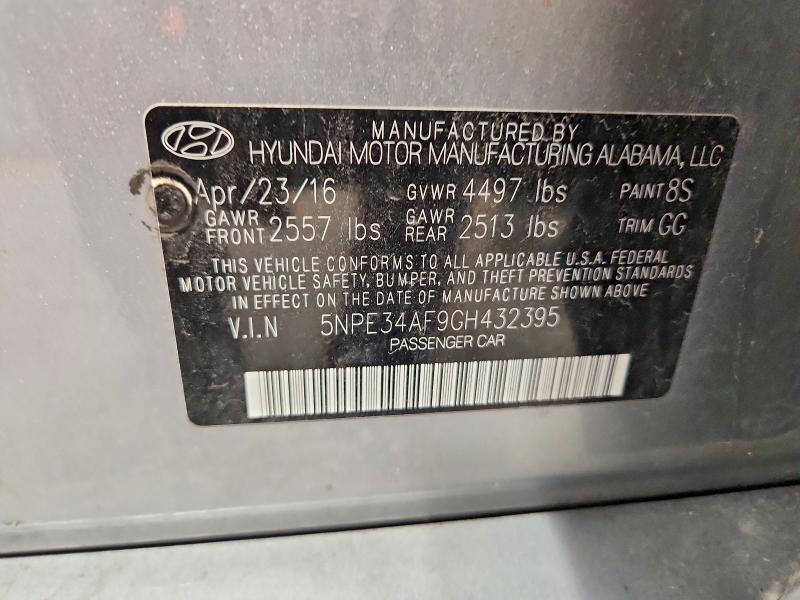 Продажа на аукционе авто 2016 Hyundai Sonata, vin: 5NPE34AF9GH432395, номер лота: 58269586
