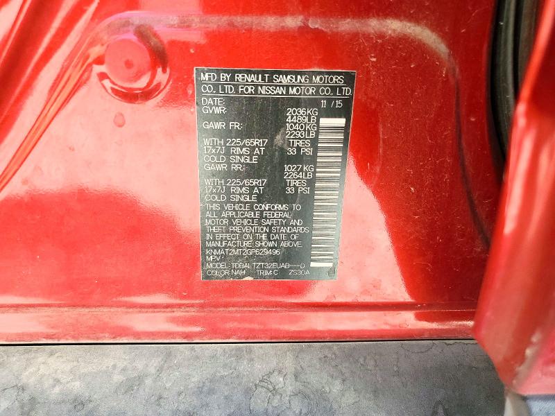 2016 Nissan Rogue მანქანა იყიდება აუქციონზე, vin: KNMAT2MT2GP629496, აუქციონის ნომერი: 57011926