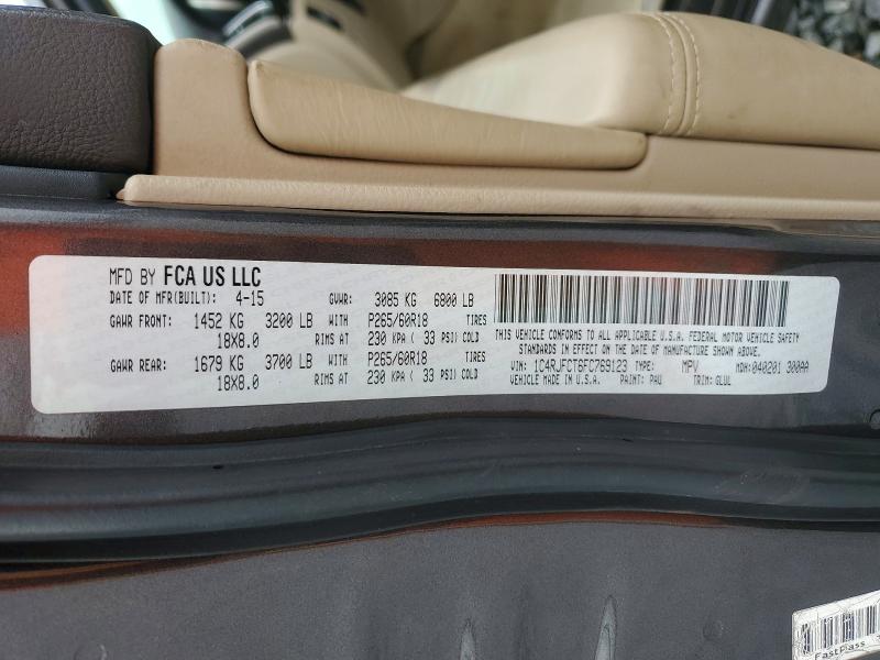 Aukcja sprzedaży 2015 Jeep Grand Cherokee, vin: 1C4RJFCT6FC769123, numer aukcji: 56683706