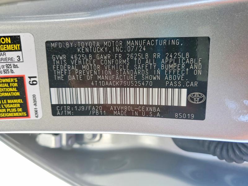 Aukcja sprzedaży 2025 Toyota Camry, vin: 4T1DAACK7SU525470, numer aukcji: 95590005