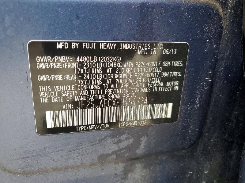 58428806 :رقم المزاد ، JF2SJAECXEH454734 vin ، 2014 Subaru Forester مزاد بيع