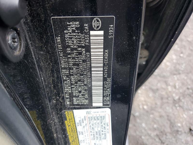 58030046 :رقم المزاد ، 4T1BE46K77U681749 vin ، 2007 Toyota Camry مزاد بيع