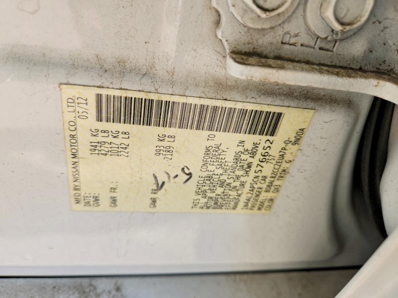 58302106 :رقم المزاد ، 1N4AL2AP5CN576652 vin ، 2012 Nissan Altima مزاد بيع