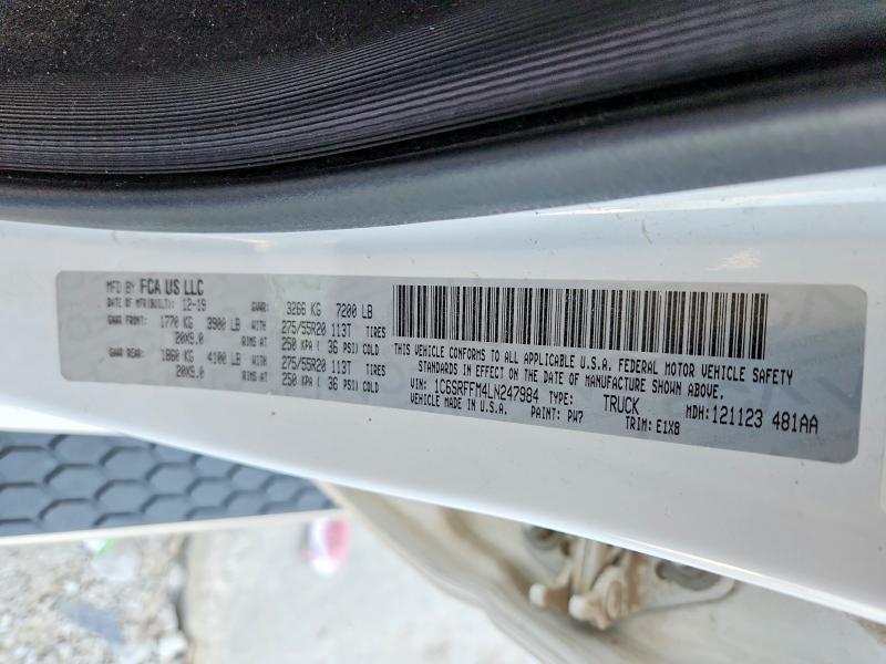 Продаж на аукціоні авто 2020 Ram 1500, vin: 1C6SRFFM4LN247984, номер лоту: 56358586