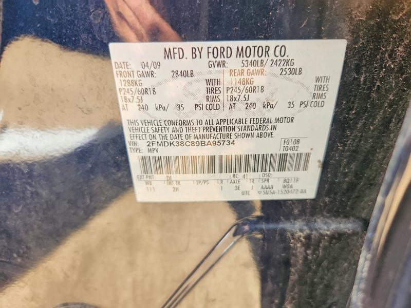 Aukcja sprzedaży 2009 Ford Edge, vin: 2FMDK38C89BA95734, numer aukcji: 56078806