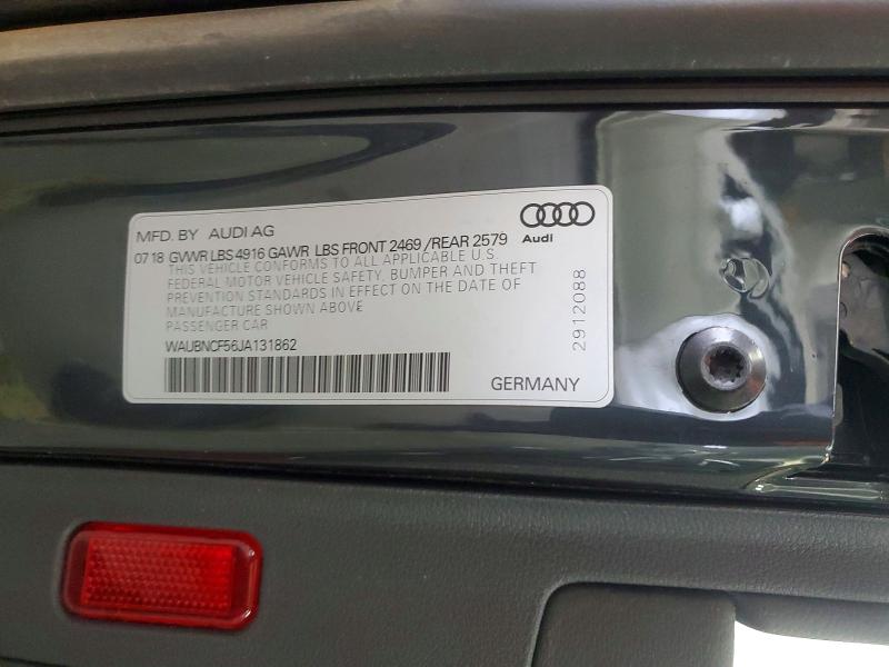 2018 Audi A5 მანქანა იყიდება აუქციონზე, vin: WAUBNCF56JA131862, აუქციონის ნომერი: 58152316