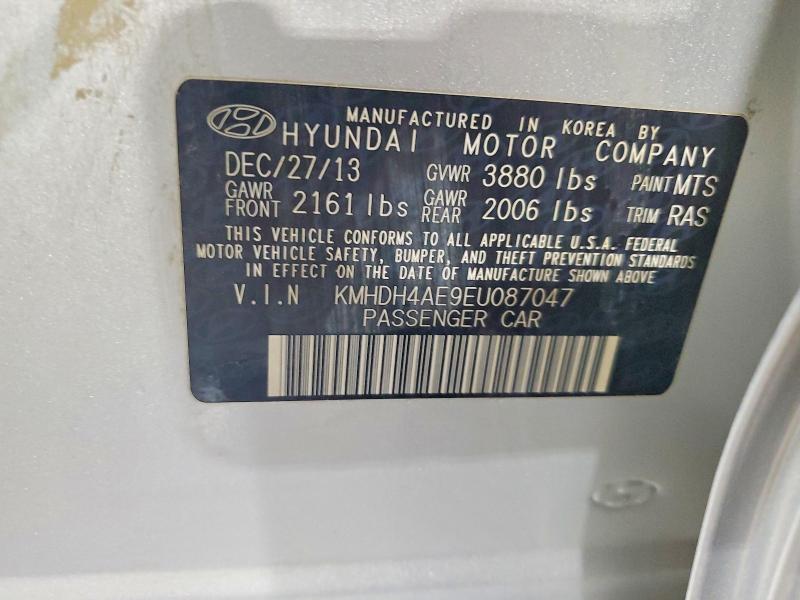 Продаж на аукціоні авто 2014 Hyundai Elantra, vin: KMHDH4AE9EU087047, номер лоту: 56798666