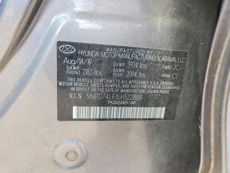 Aukcja sprzedaży 2020 Hyundai Elantra, vin: 5NPD74LF1LH522888, numer aukcji: 58423366