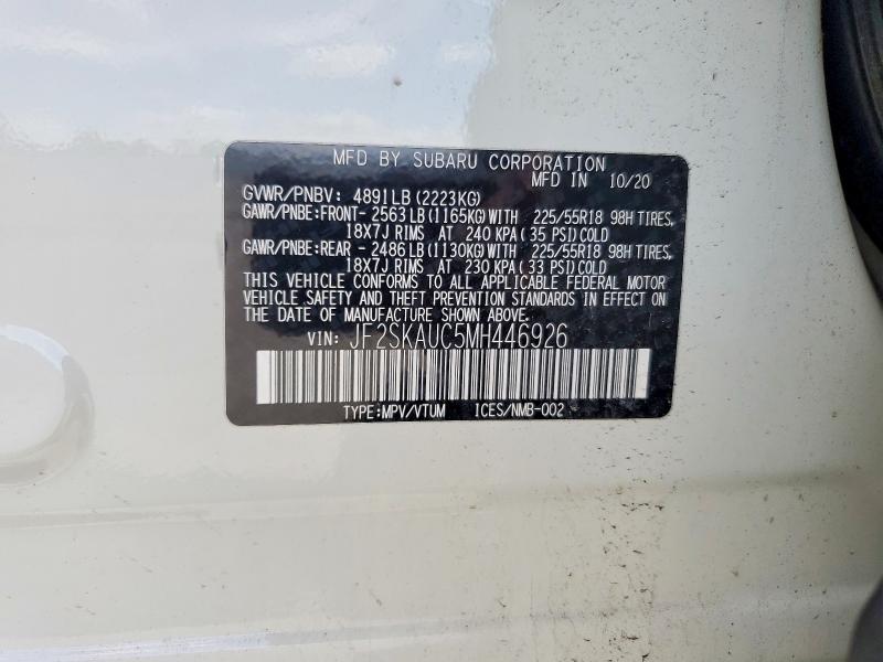 Продажа на аукционе авто 2021 Subaru Forester, vin: JF2SKAUC5MH446926, номер лота: 58106046