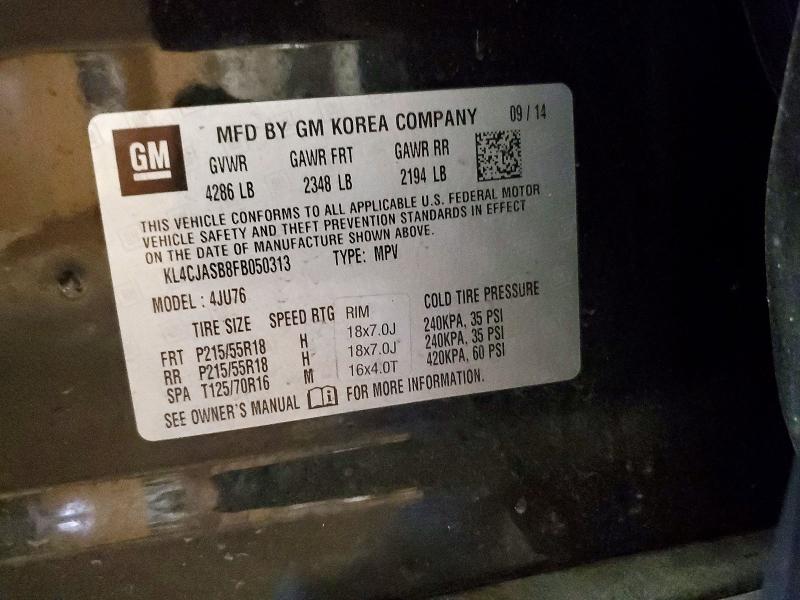 57490446 :رقم المزاد ، KL4CJASB8FB050313 vin ، 2015 Buick Encore مزاد بيع