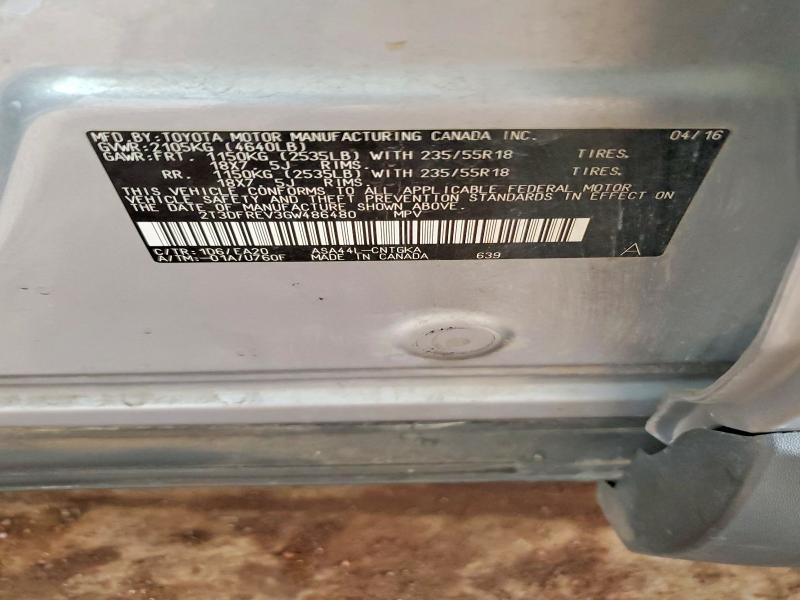 2016 Toyota Rav4 მანქანა იყიდება აუქციონზე, vin: 2T3DFREV3GW486480, აუქციონის ნომერი: 58778966
