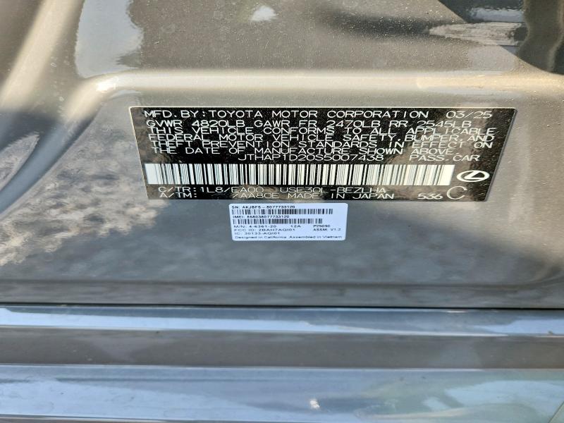 Aukcja sprzedaży 2025 Lexus Is 500, vin: JTHAP1D20S5007438, numer aukcji: 57030726