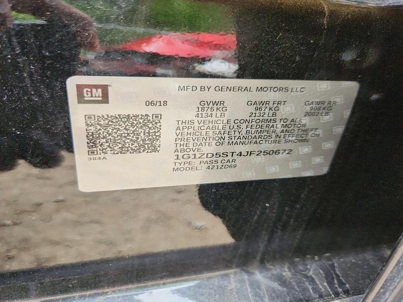 Продажа на аукционе авто 2018 Chevrolet Malibu, vin: 1G1ZD5ST4JF250672, номер лота: 56819026