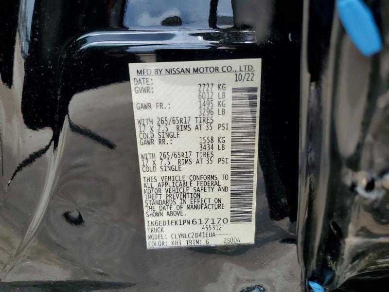 Продажа на аукционе авто 2023 Nissan Frontier, vin: 1N6ED1EK1PN617170, номер лота: 57709106