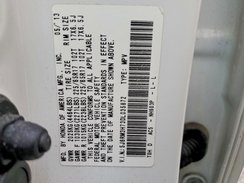 56571206 :رقم المزاد ، 5J6RM3H73DL035872 vin ، 2013 Honda Cr-v مزاد بيع