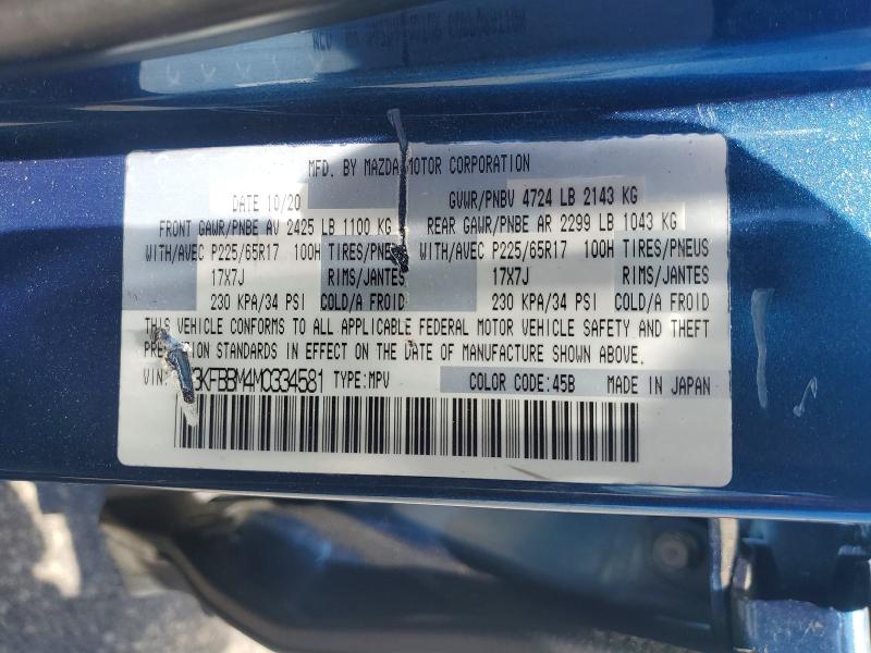 Aukcja sprzedaży 2021 Mazda Cx-5, vin: JM3KFBBM4M0334581, numer aukcji: 57263636