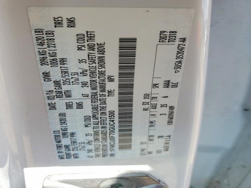 Aukcja sprzedaży 2016 Ford Escape, vin: 1FMCU0F70GUC41500, numer aukcji: 58802036