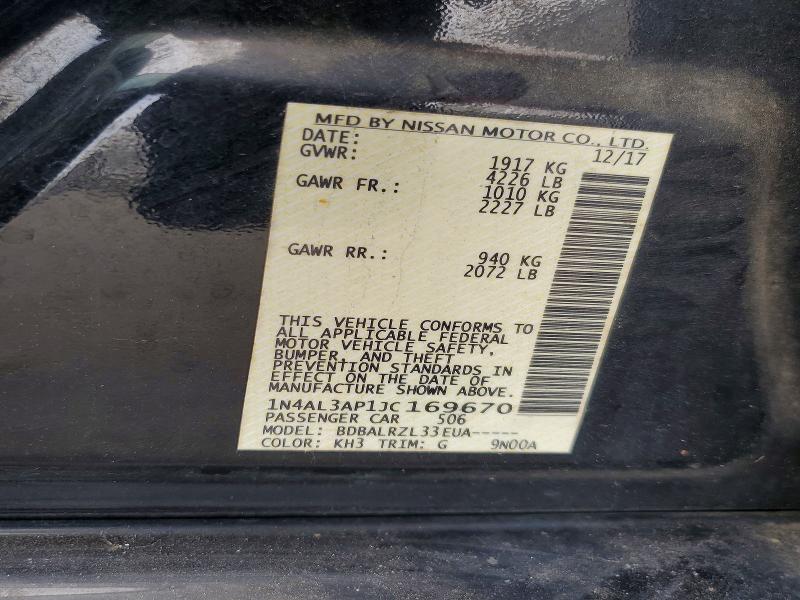 Aukcja sprzedaży 2018 Nissan Altima, vin: 1N4AL3AP1JC169670, numer aukcji: 57341326