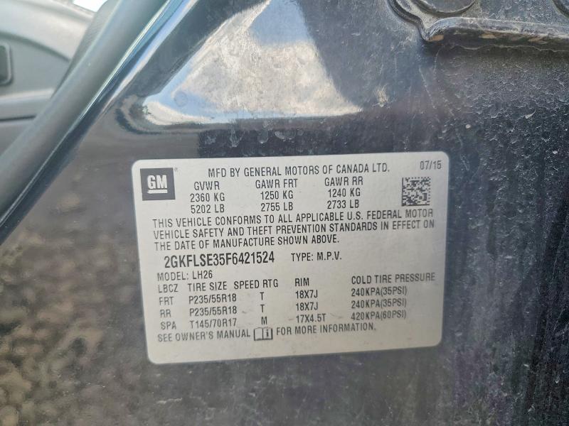 Aukcja sprzedaży 2015 Gmc Terrain, vin: 2GKFLSE35F6421524, numer aukcji: 58008136