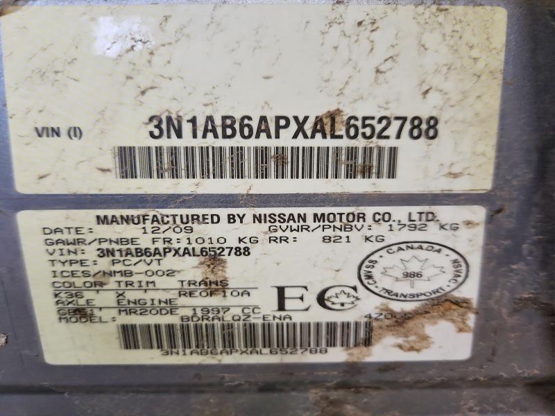 Aukcja sprzedaży 2010 Nissan Sentra, vin: 3N1AB6APXAL652788, numer aukcji: 57084716