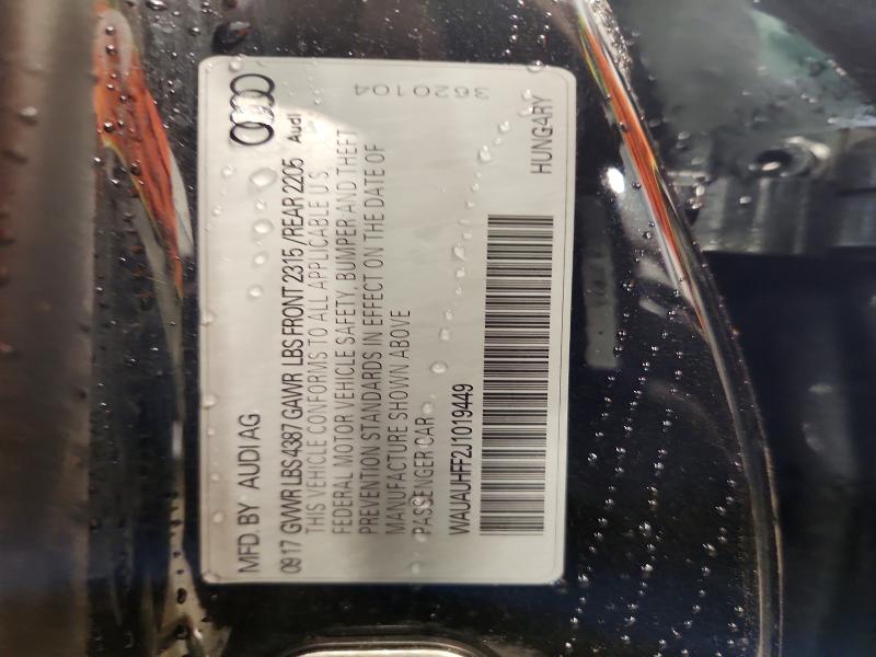 57313856 :رقم المزاد ، WAUAUHFF2J1019449 vin ، 2018 Audi A3 مزاد بيع