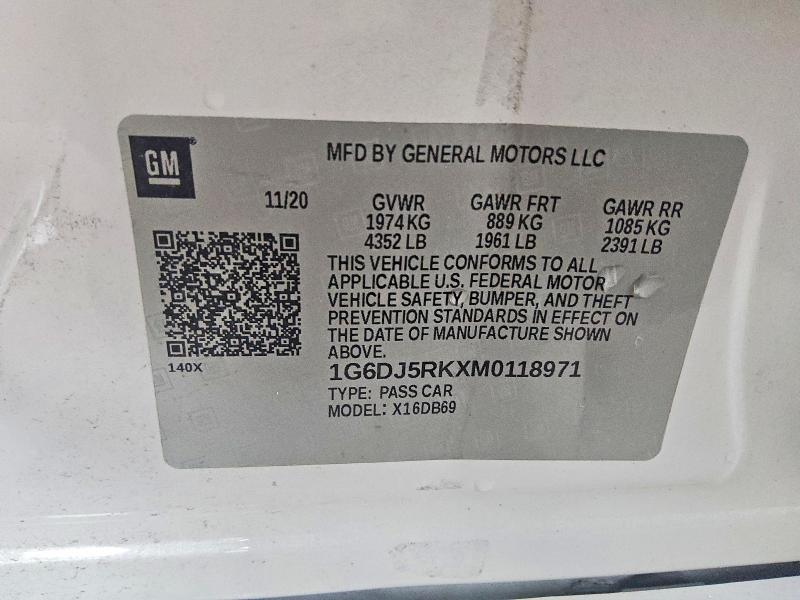 Aukcja sprzedaży 2021 Cadillac Ct4, vin: 1G6DJ5RKXM0118971, numer aukcji: 54895716