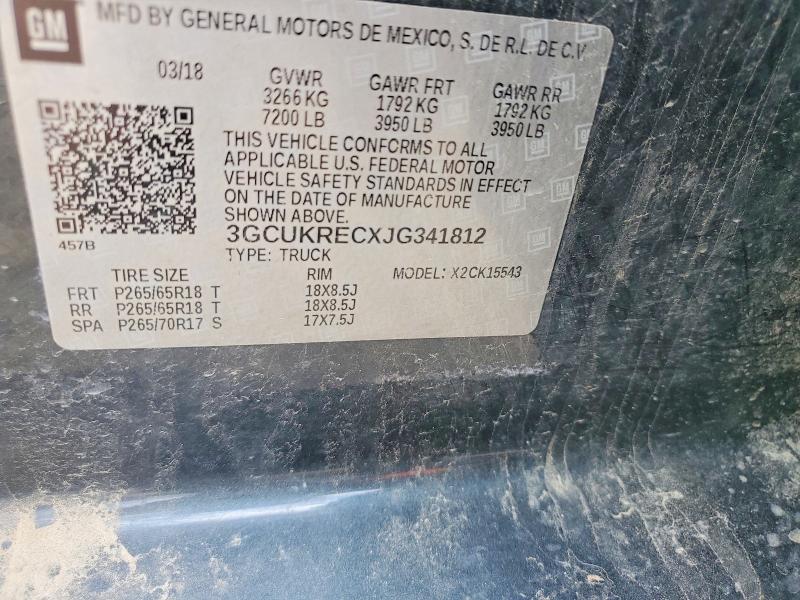 57144826 :رقم المزاد ، 3GCUKRECXJG341812 vin ، 2018 Chevrolet Silverado مزاد بيع