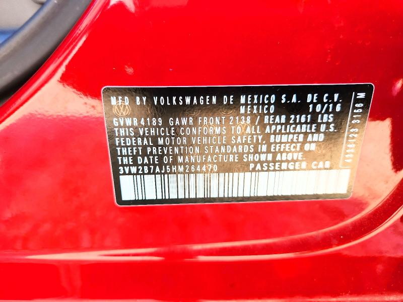 Aukcja sprzedaży 2017 Volkswagen Jetta, vin: 3VW2B7AJ5HM264470, numer aukcji: 57127136