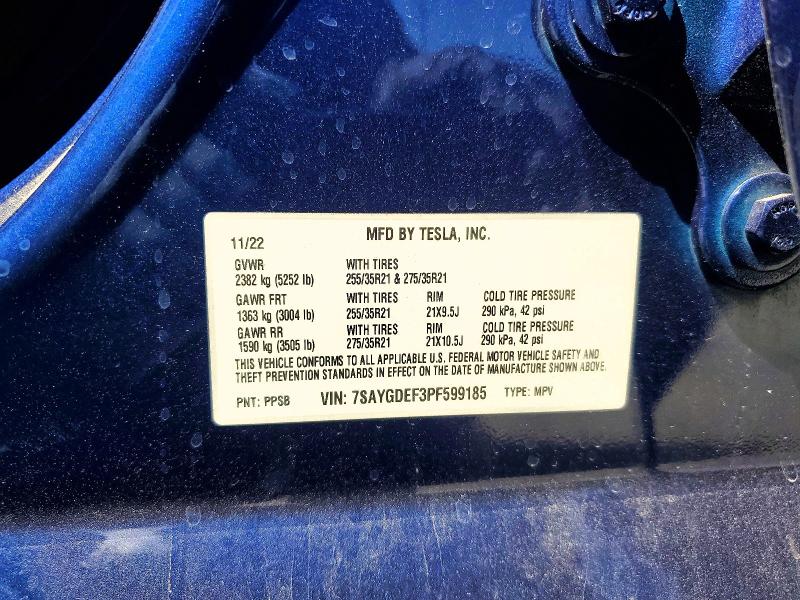 Продаж на аукціоні авто 2023 Tesla Model Y, vin: 7SAYGDEF3PF599185, номер лоту: 56656746