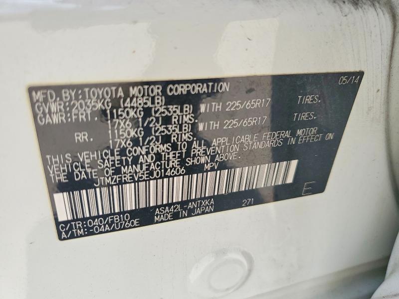 Aukcja sprzedaży 2014 Toyota Rav4, vin: JTMZFREV5EJ014606, numer aukcji: 57530906