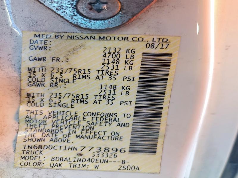 58456206 :رقم المزاد ، 1N6BD0CT1HN773896 vin ، 2017 Nissan Frontier مزاد بيع