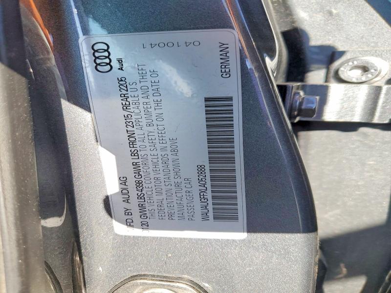 Aukcja sprzedaży 2020 Audi A3, vin: WAUAUGFFXLA052888, numer aukcji: 56600186