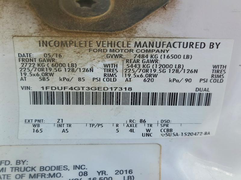 Продаж на аукціоні авто 2016 Ford F450, vin: 1FDUF4GT3GED17318, номер лоту: 58098266