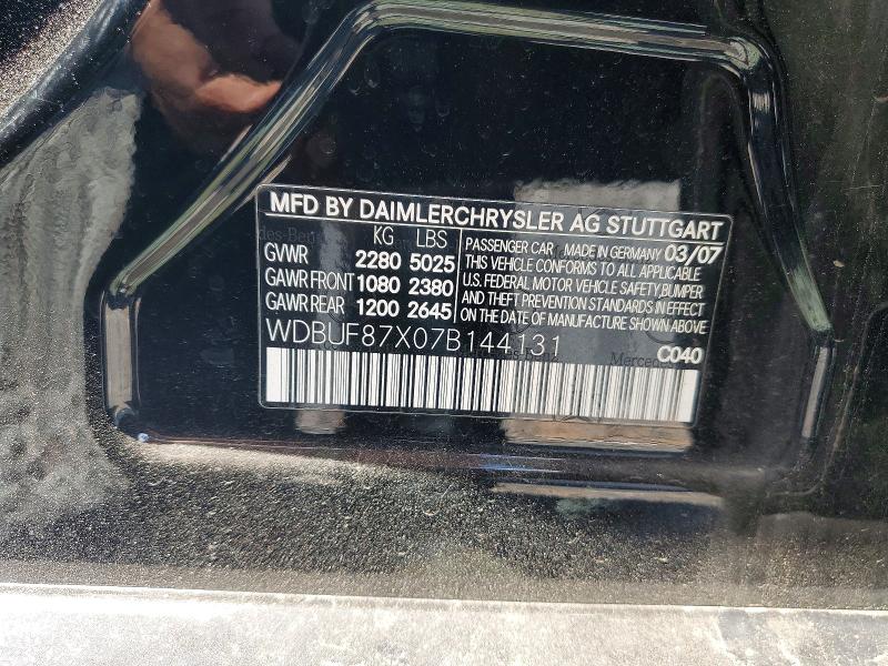 Продаж на аукціоні авто 2007 Mercedes-benz E, vin: WDBUF87X07B144131, номер лоту: 57509016